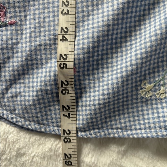 Embroidered Flowers Button Down Short Sleeves Women’s Top, Size: XXL - Picture 4 of 9